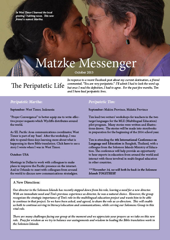 Matzke Letter - Oct. 13 page 1
